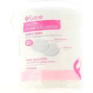 Discos Desmaquillantes Doble Cara 100%algodon 40 discos Farline
