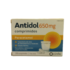 ANTIDOL 650 MG 20 COMPRIMIDOS
