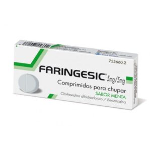 FARINGESIC 5 MG/5 MG 20 COMPRIMIDOS PARA CHUPAR (SABOR MENTA)