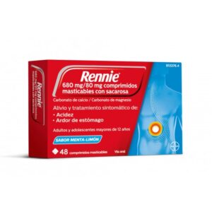 RENNIE 680 MG/80 MG 48 COMPRIMIDOS MASTICABLES (CON SACAROSA)